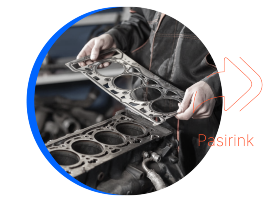 Variklio galvutės tarpinės keitimas